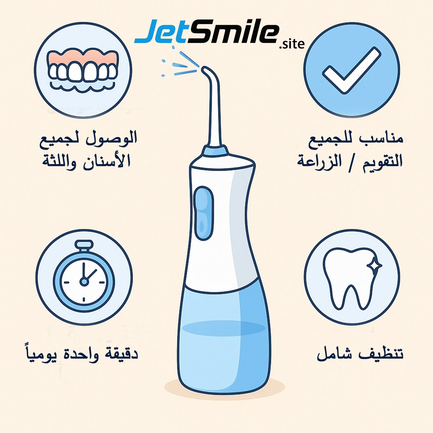 💦 نظافة فم احترافية في راحة يدك مع جهاز WATERFUL من Dentac